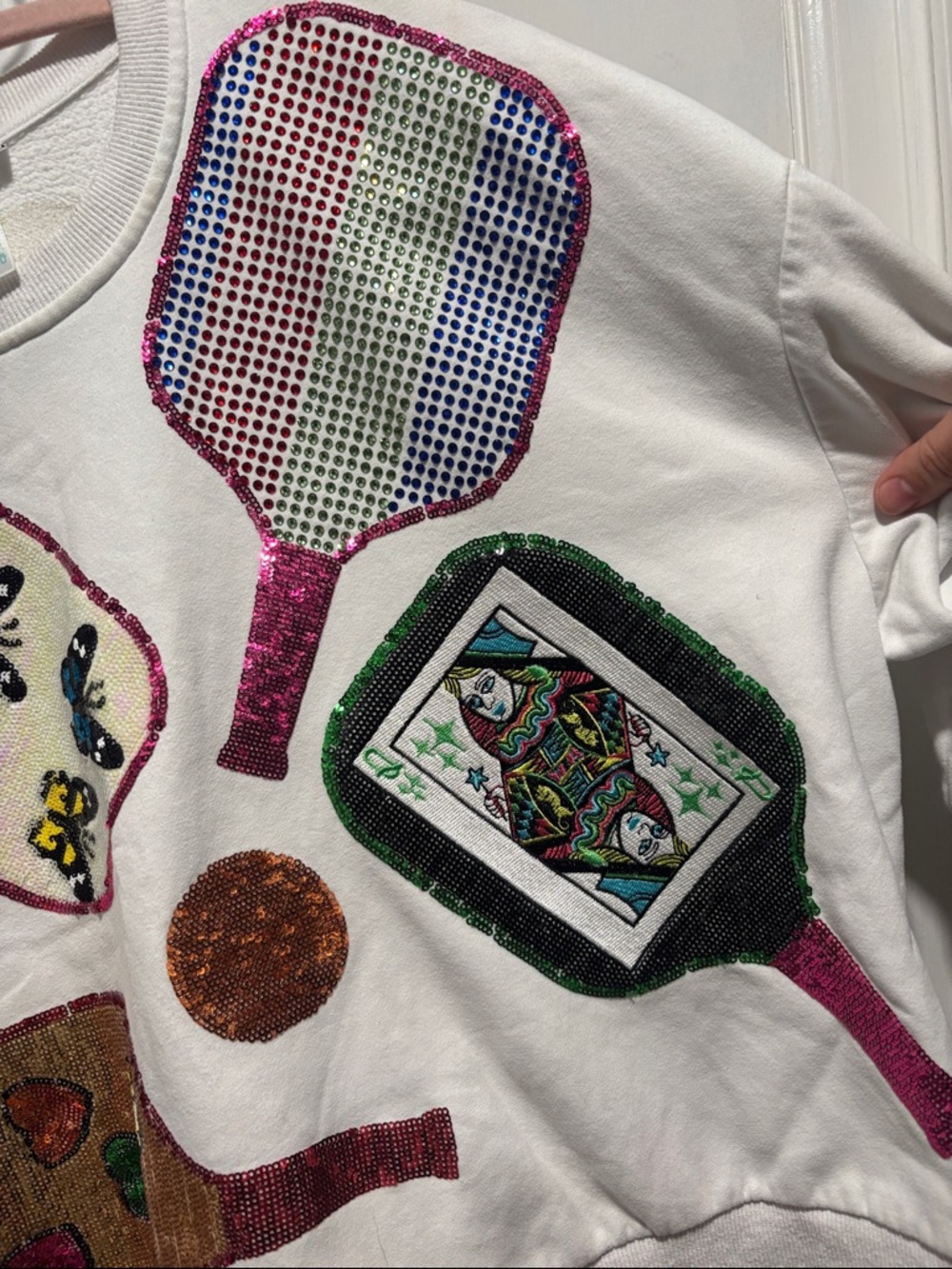 QUEEN OF SPARKLES pickleball crewneck sweatshirt - Picture 3 of 14
